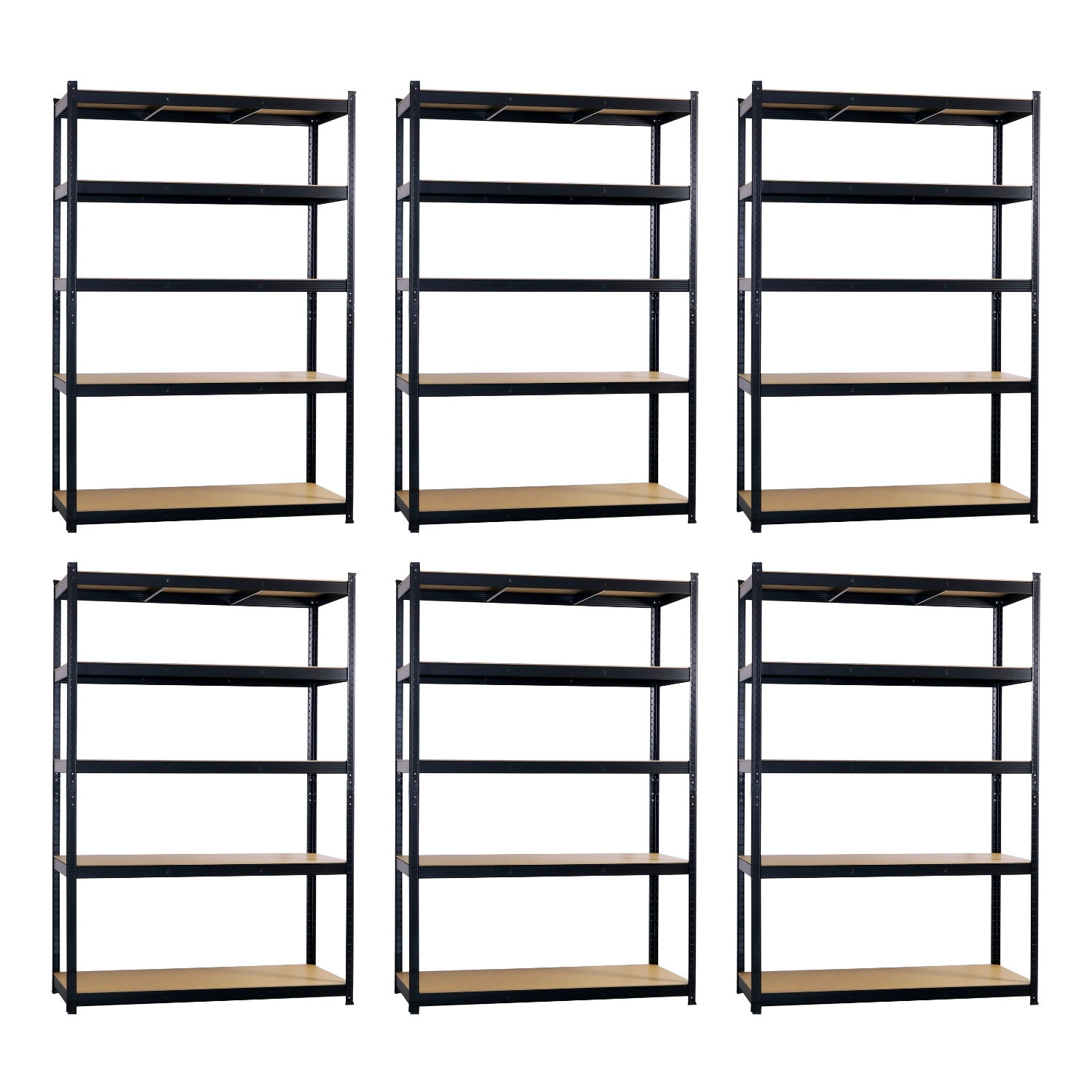 Pack 6 Estanterías Modulares Metálicas con 5 Baldas 1250kg 120x60x180cm Thinia Home Estanterías 8
